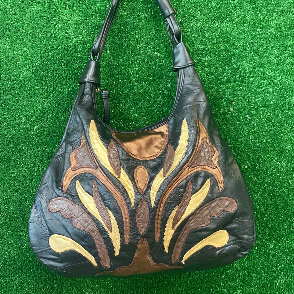 Vintage multi leather patchwork Purse